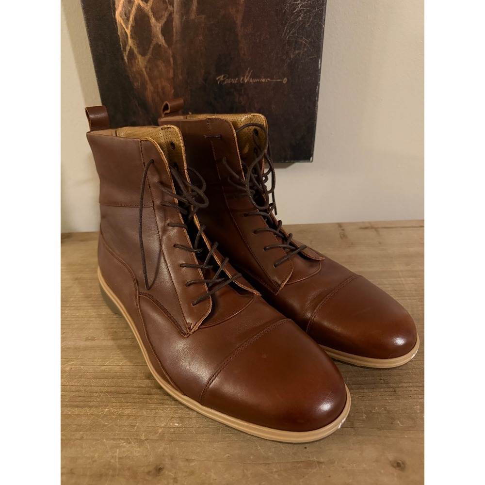 Amberjack The Boot Chestnut Brown Leather Cap Toe Lace Up Mens 14 M Portugal